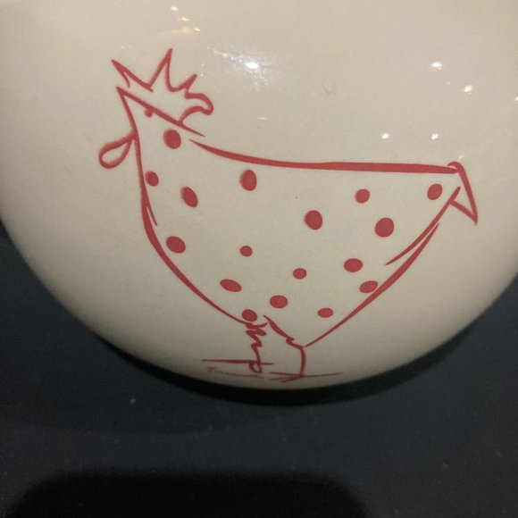 Terracotta Teapot Tea Pot with Chicken Rooster Polka Dots by Coastline Imports - Picture 2 of 9